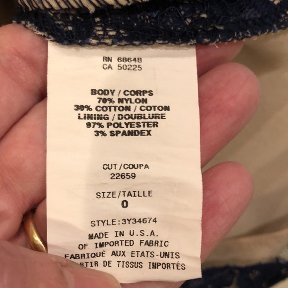 ABS Allen Schwartz navy lace fit-n-flare dress - Picture 5 of 9